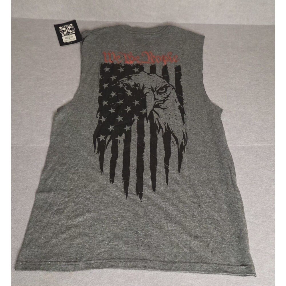 Howitzer Patriot Wear Sz S We The People Eagle Flag Sleeveless T-Shirt Gray NWT